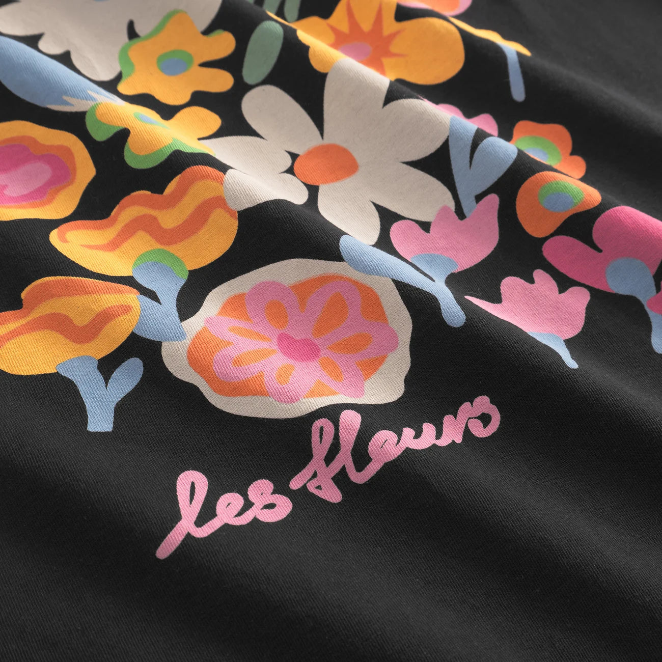 T-shirt Vadstena Les Fleurs, Black