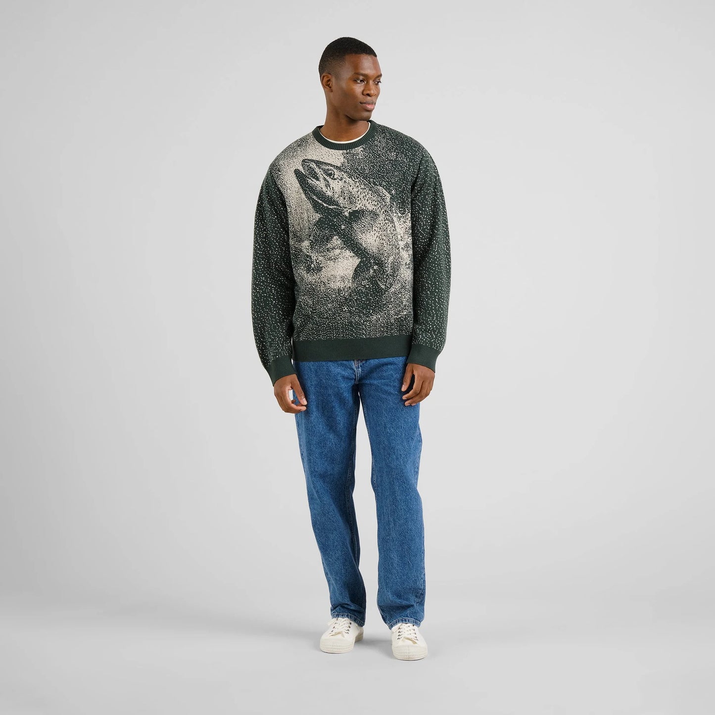 Sweater Mora Jumping Trout, Dark Green