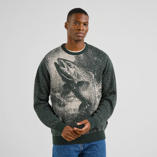 Sweater Mora Jumping Trout Dark Green, Såininorden, Dedicated