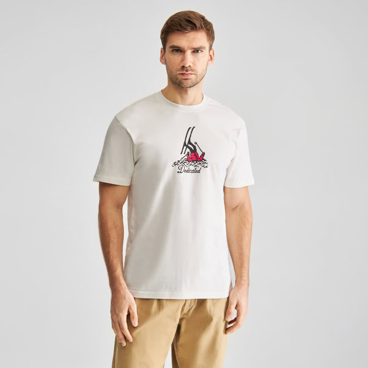 T-shirt Stockholm Fallen Skier, Off-White