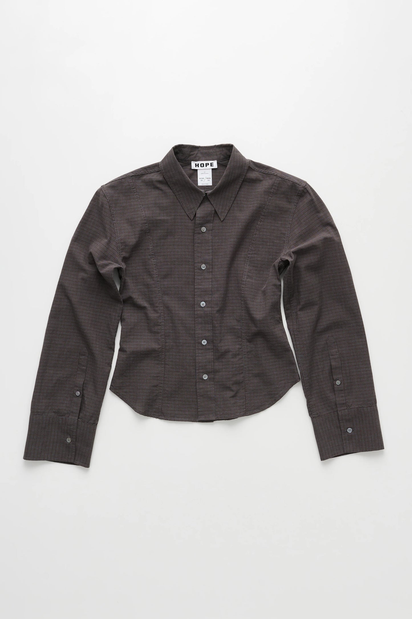 Shape Shirt, Dark Brown Check