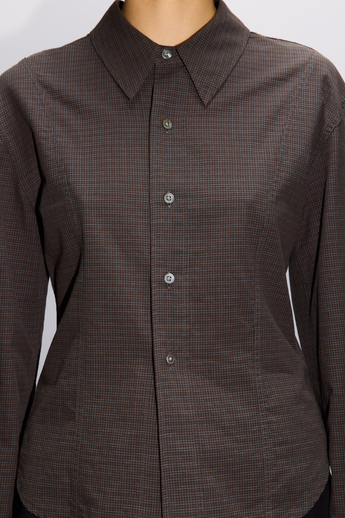 Shape Shirt, Dark Brown Check