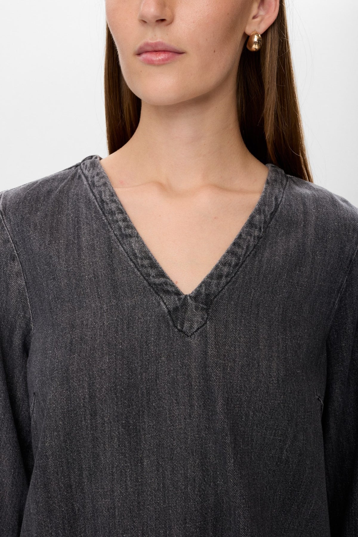 Nuseoul Blouse, Medium Grey Denim