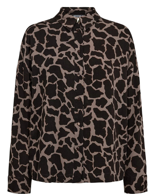 Nuhana Boxy Shirt Black Coffee