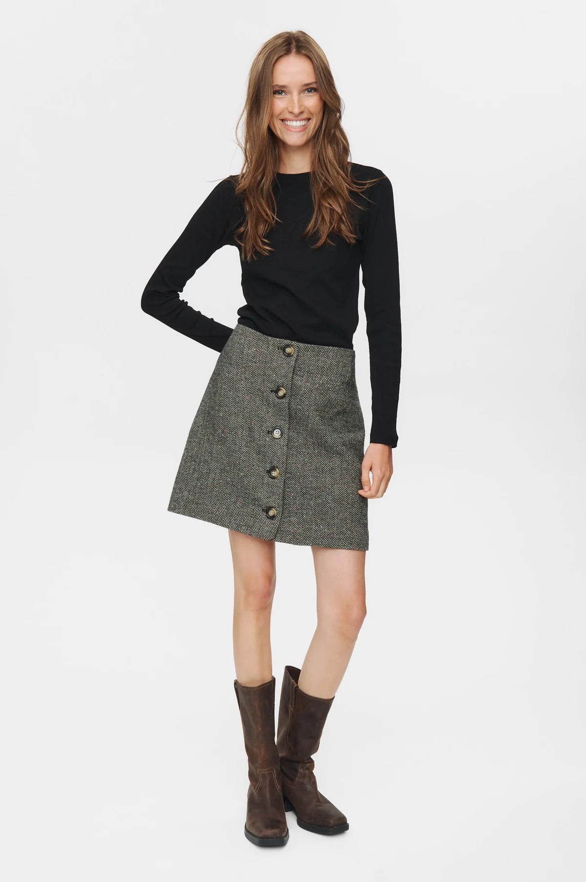 Nuavey Mini Skirt, Caviar