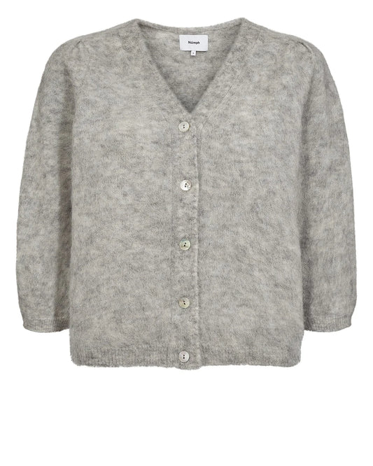 Nusuri Brushed SS Cardigan, Light Grey Mel