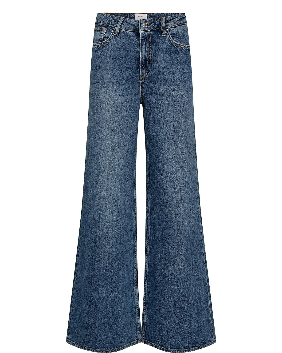 Nupisa Hr Wide Jeans, Medium Blue Denim