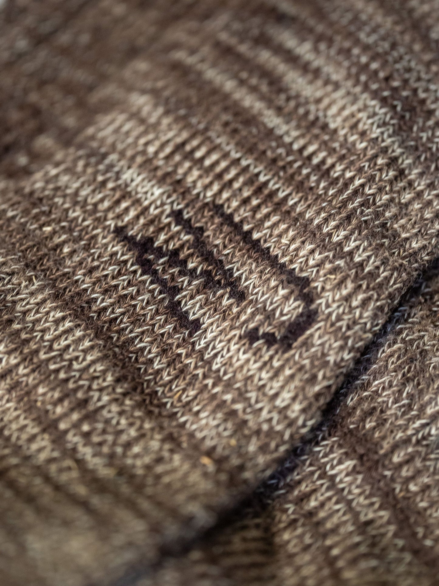 Rasmusson Mens Rib Socks, Brownmelange