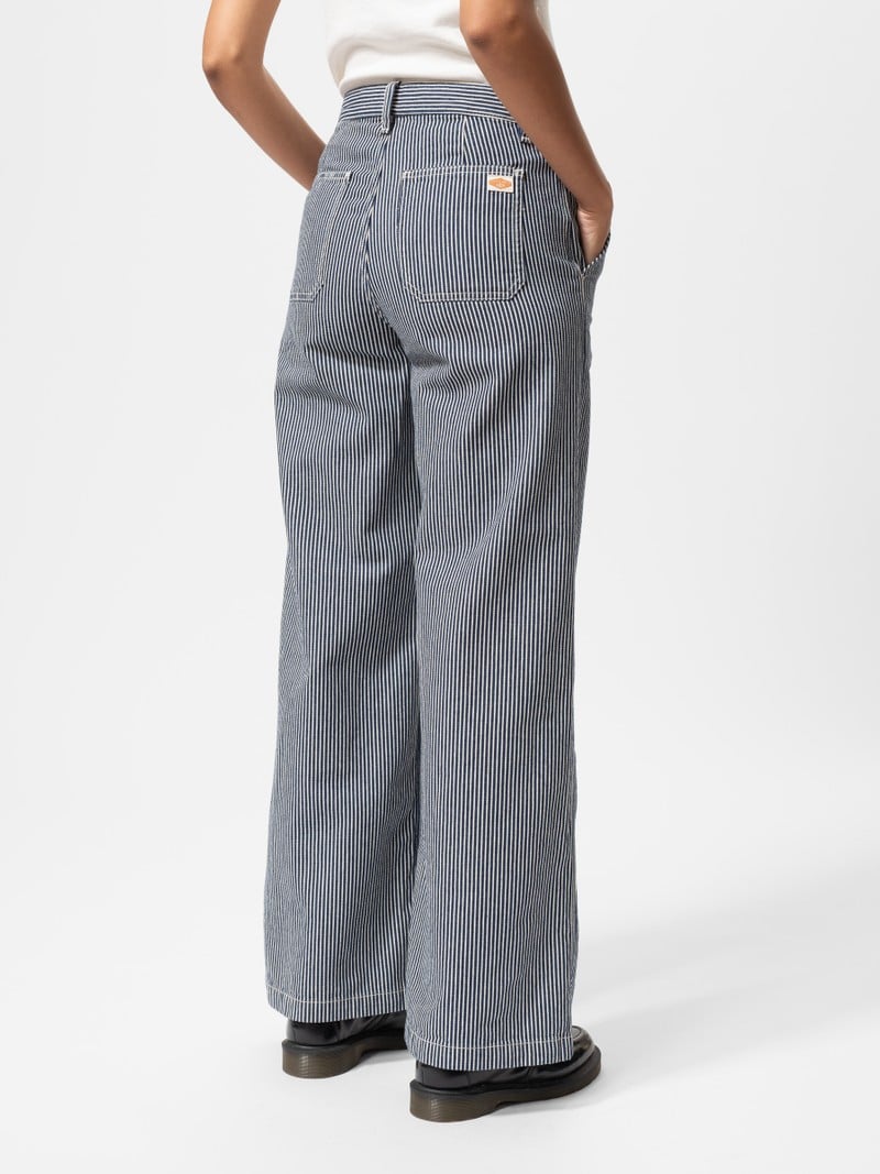 Inez Striped Pants, Blue/Offwhite