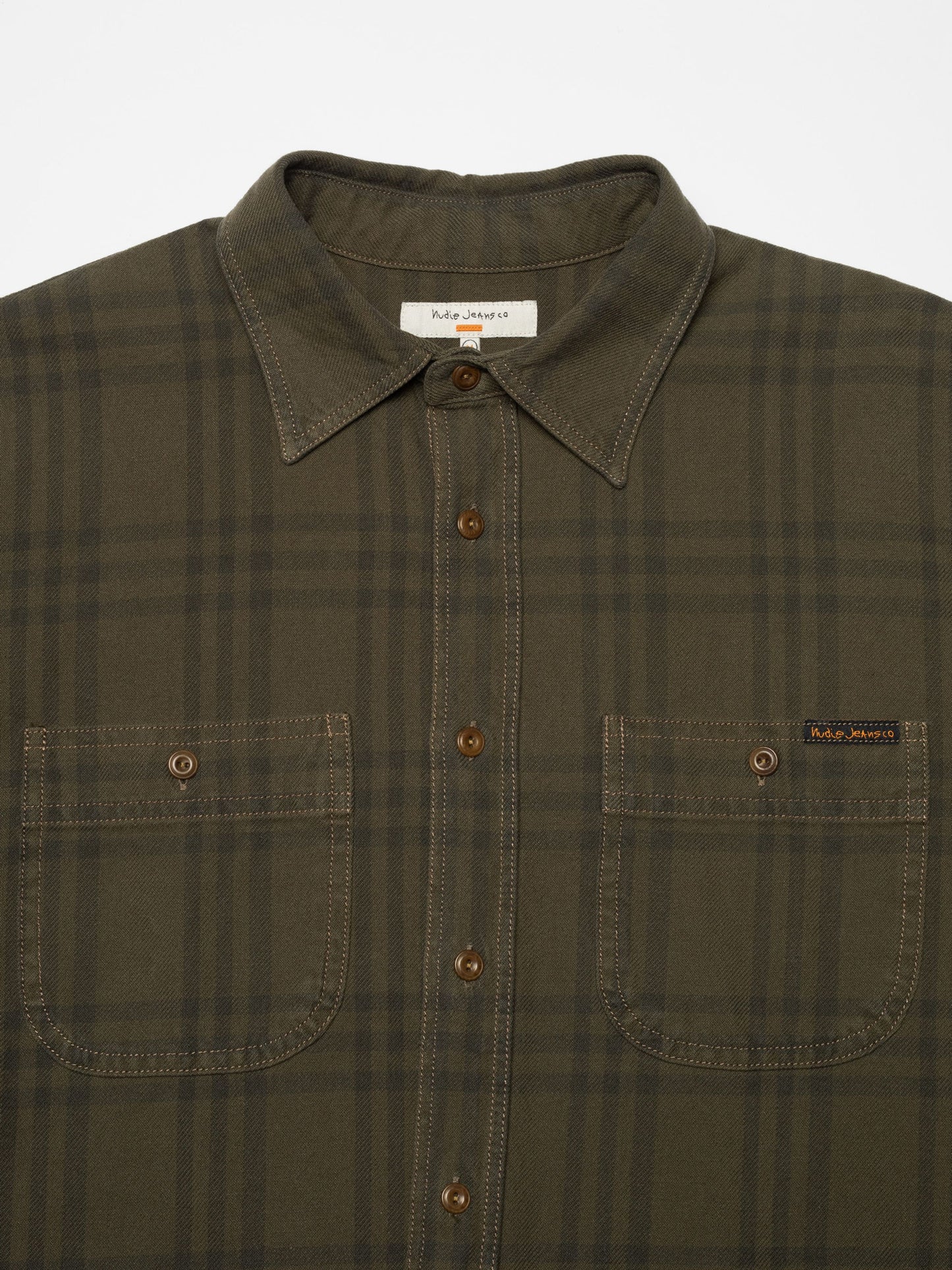 Julian Worker Plaid Check Shirt, Olive