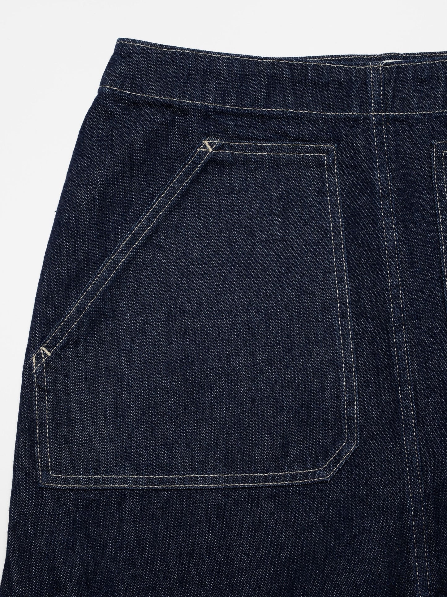 Elvy Workwear Denim Skirt, Dark Blue