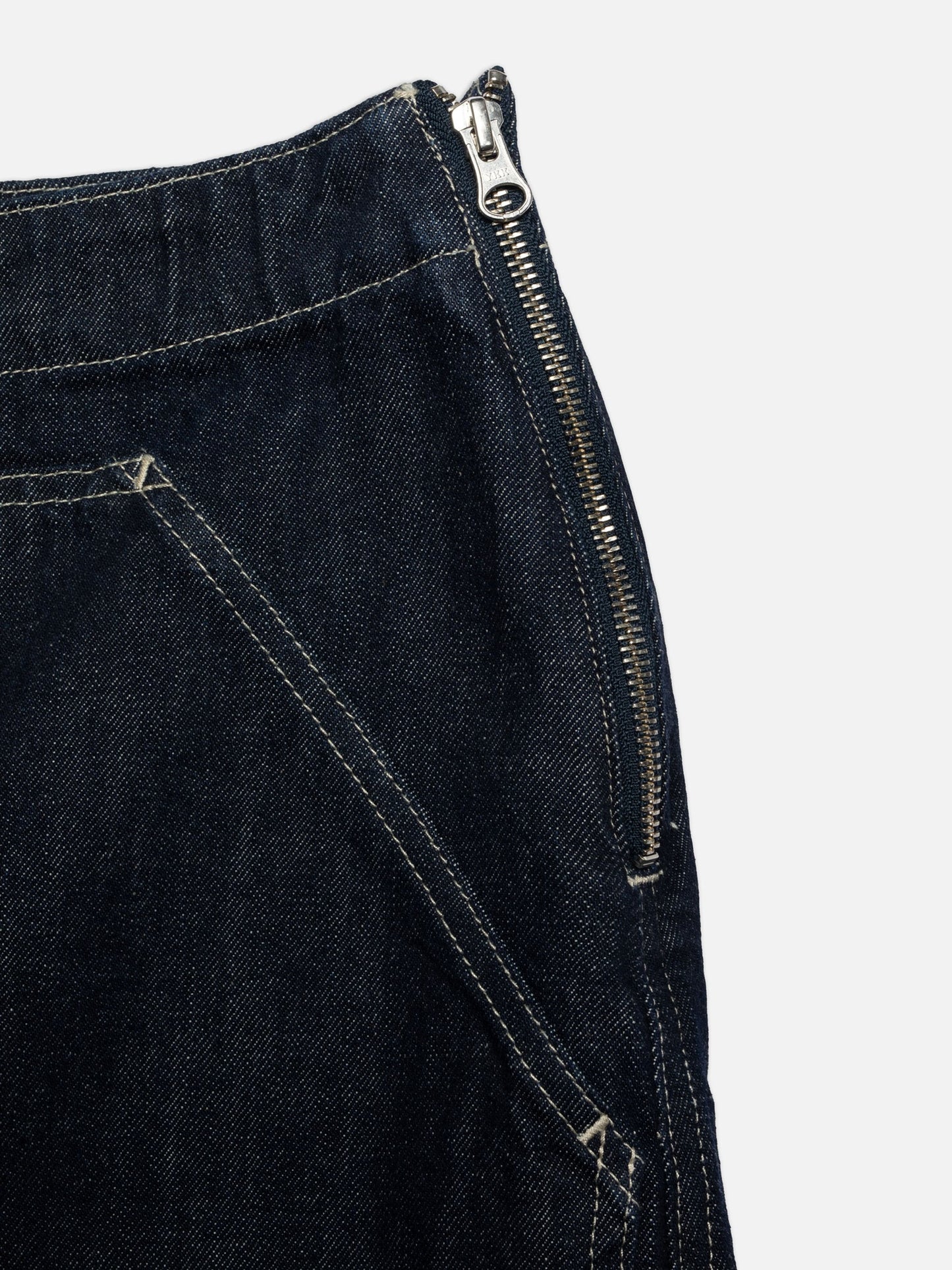 Elvy Workwear Denim Skirt, Dark Blue