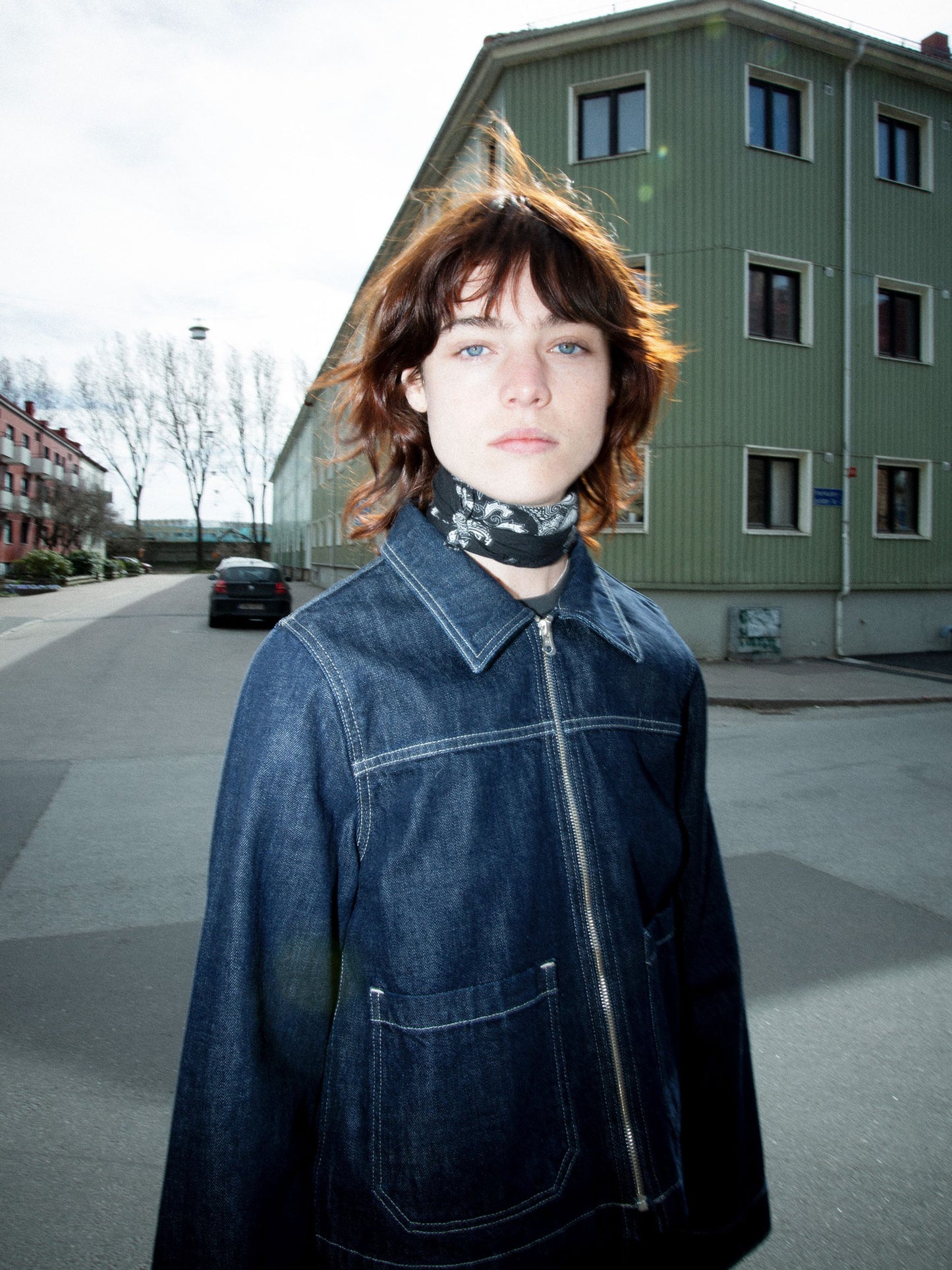 Anja Workwear Denim Jacket, Dark Blue