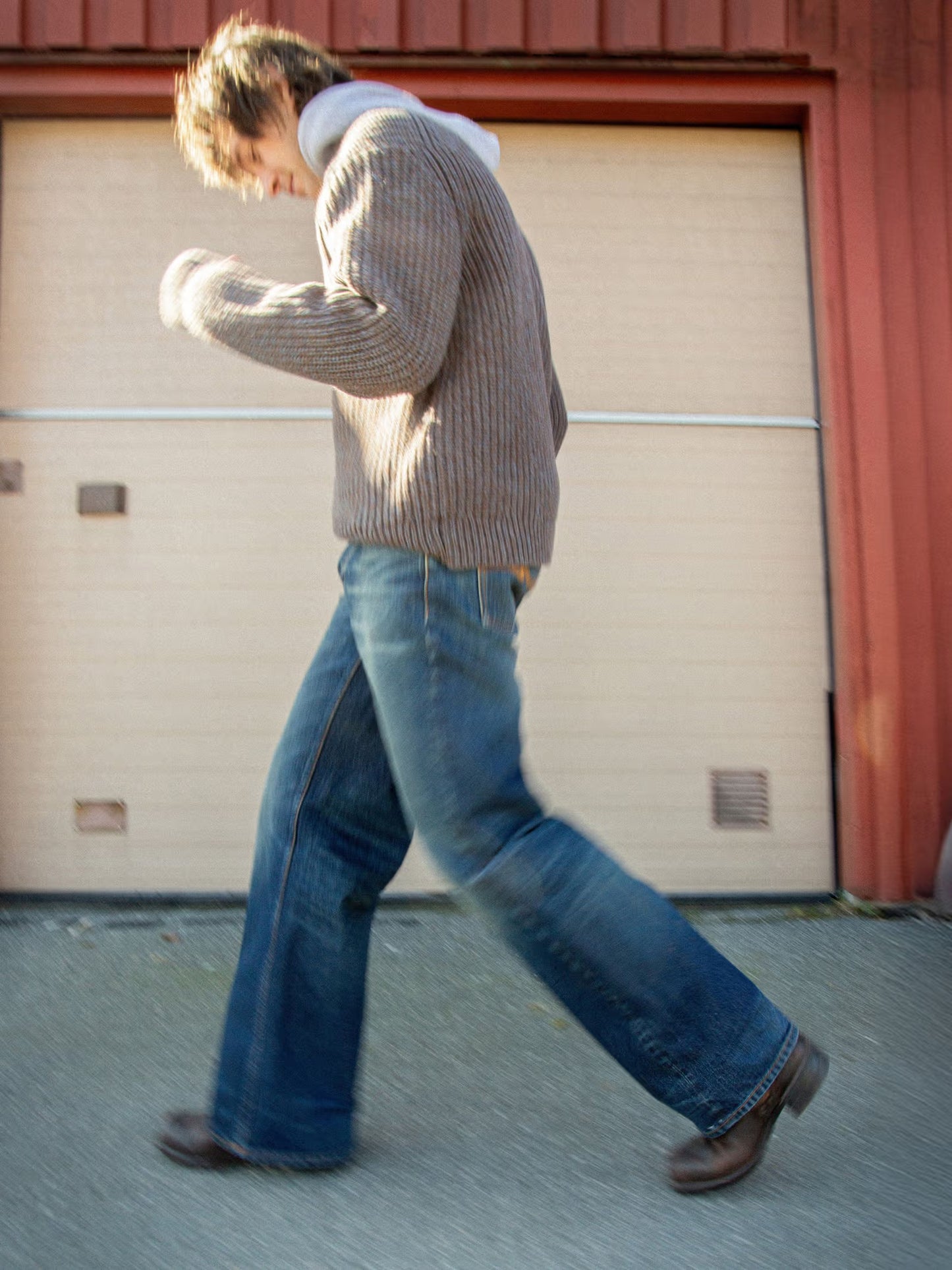 August Chunky Crew Neck Knit, Brown