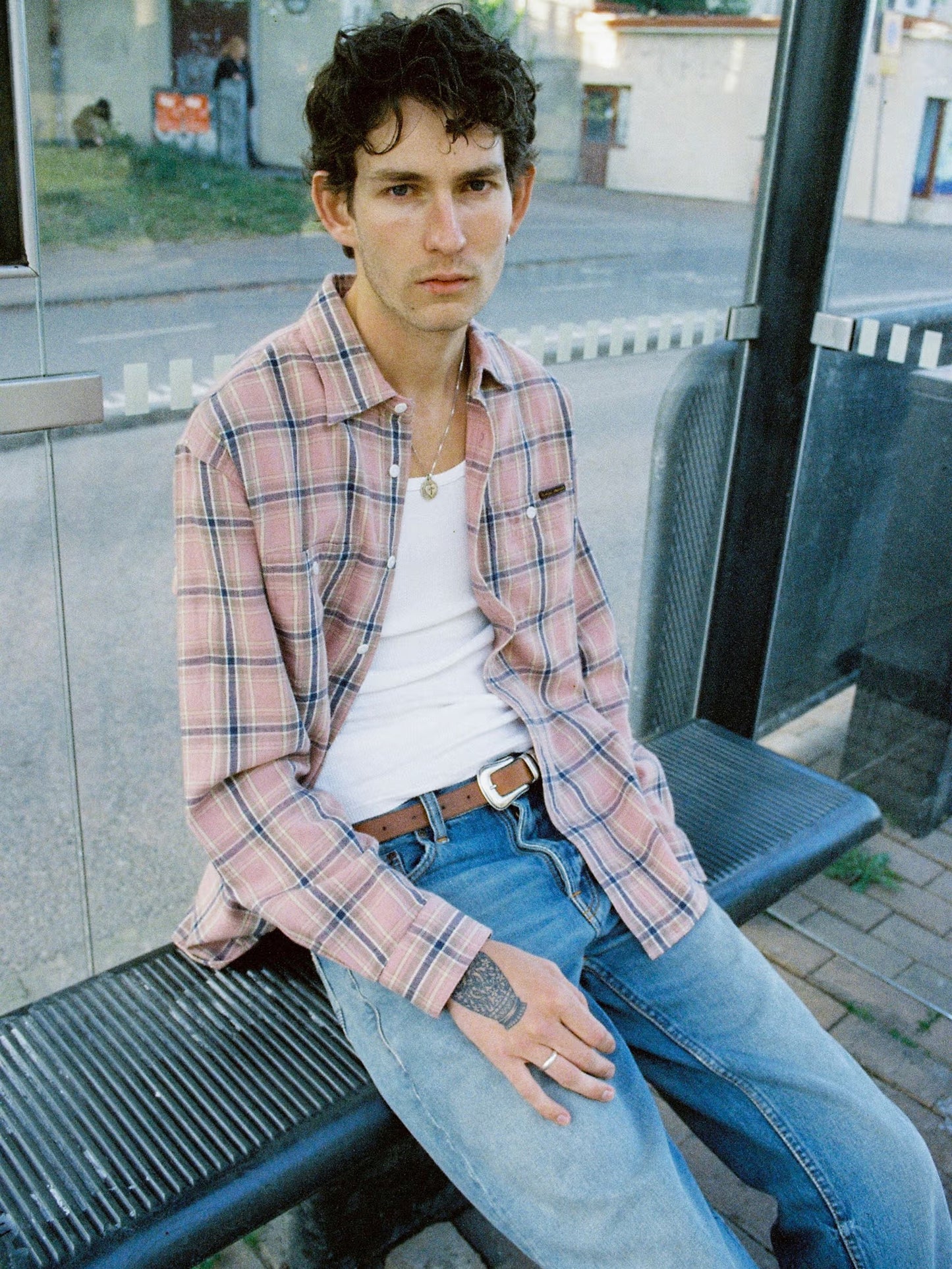 Julian Worker Shirt Checked, Pink