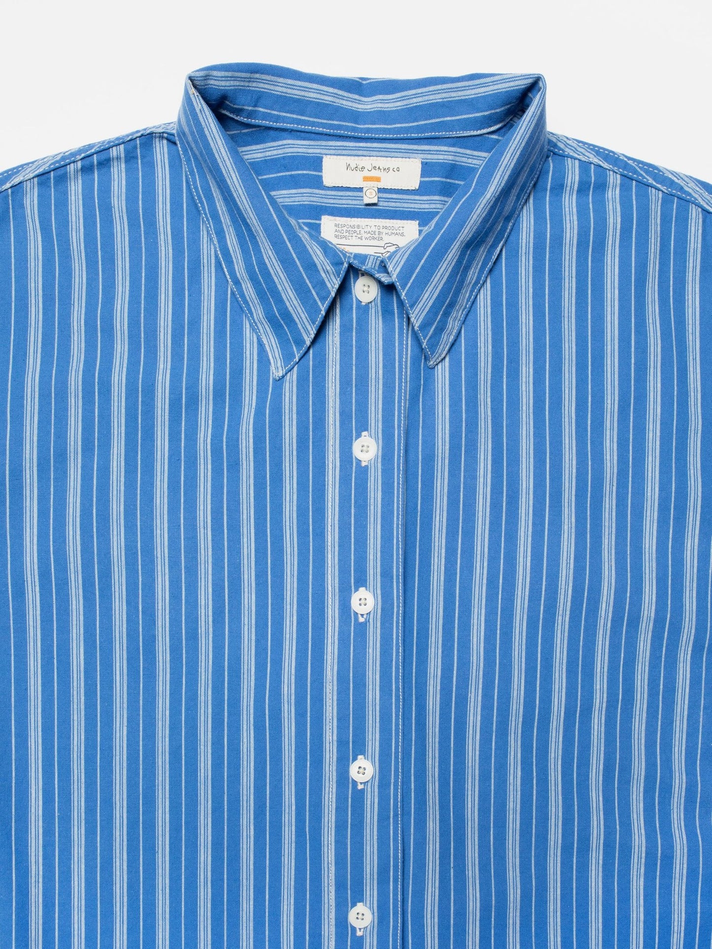 Jutta Shirt, Striped Blue/Offwhite