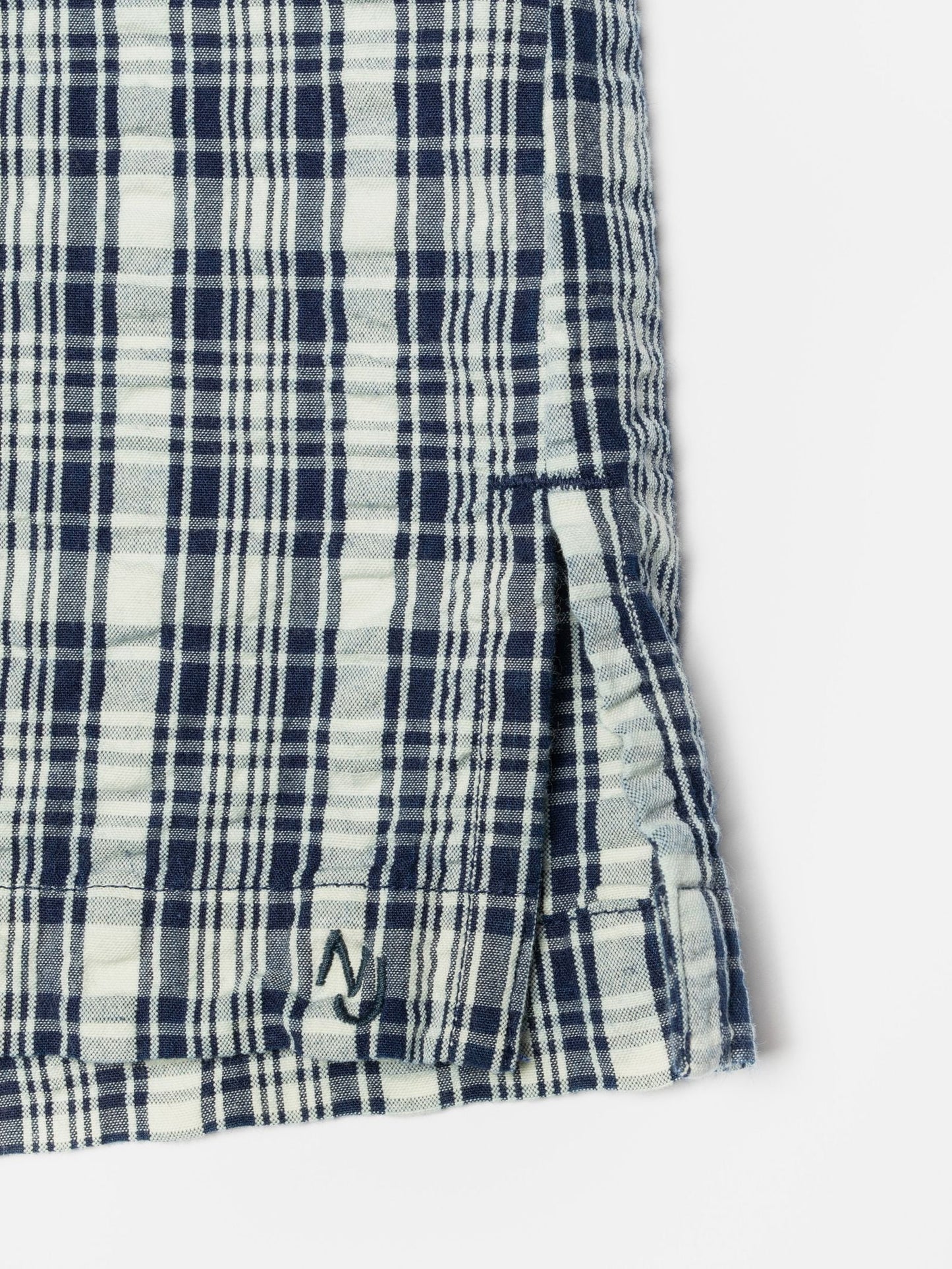 Jutta Shirt Indigo Seersucker, Blue/Offwhite