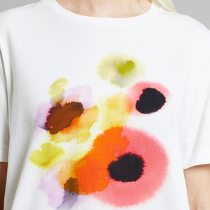 T-shirt Vadstena Abstract Flowers, White