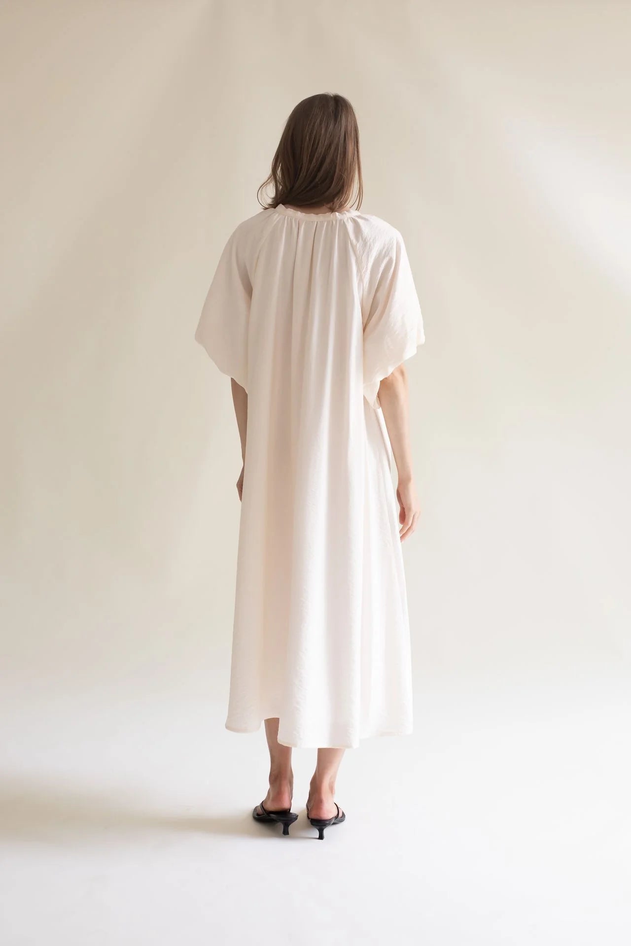 Balloon Sleeve Dress, Creme