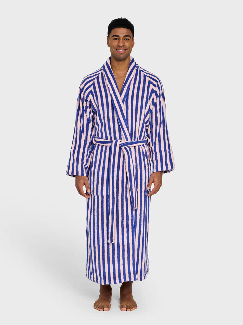 Naram Bathrobe, Dazzling Blue & Rose