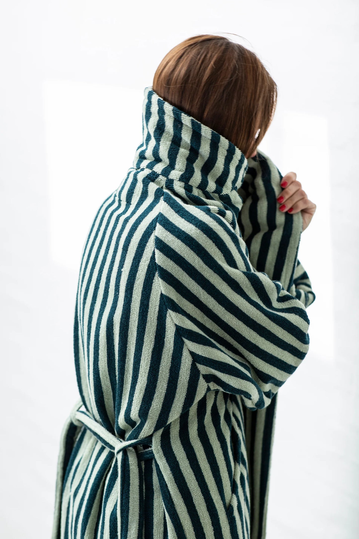 Naram Bathrobe, Seafoam & Deep Teal