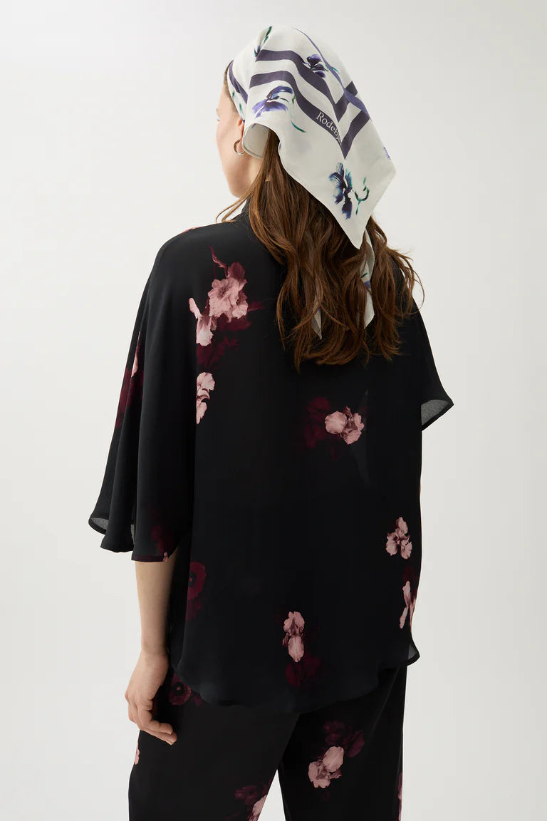Finch Bouquet Blouse, Wine/Black