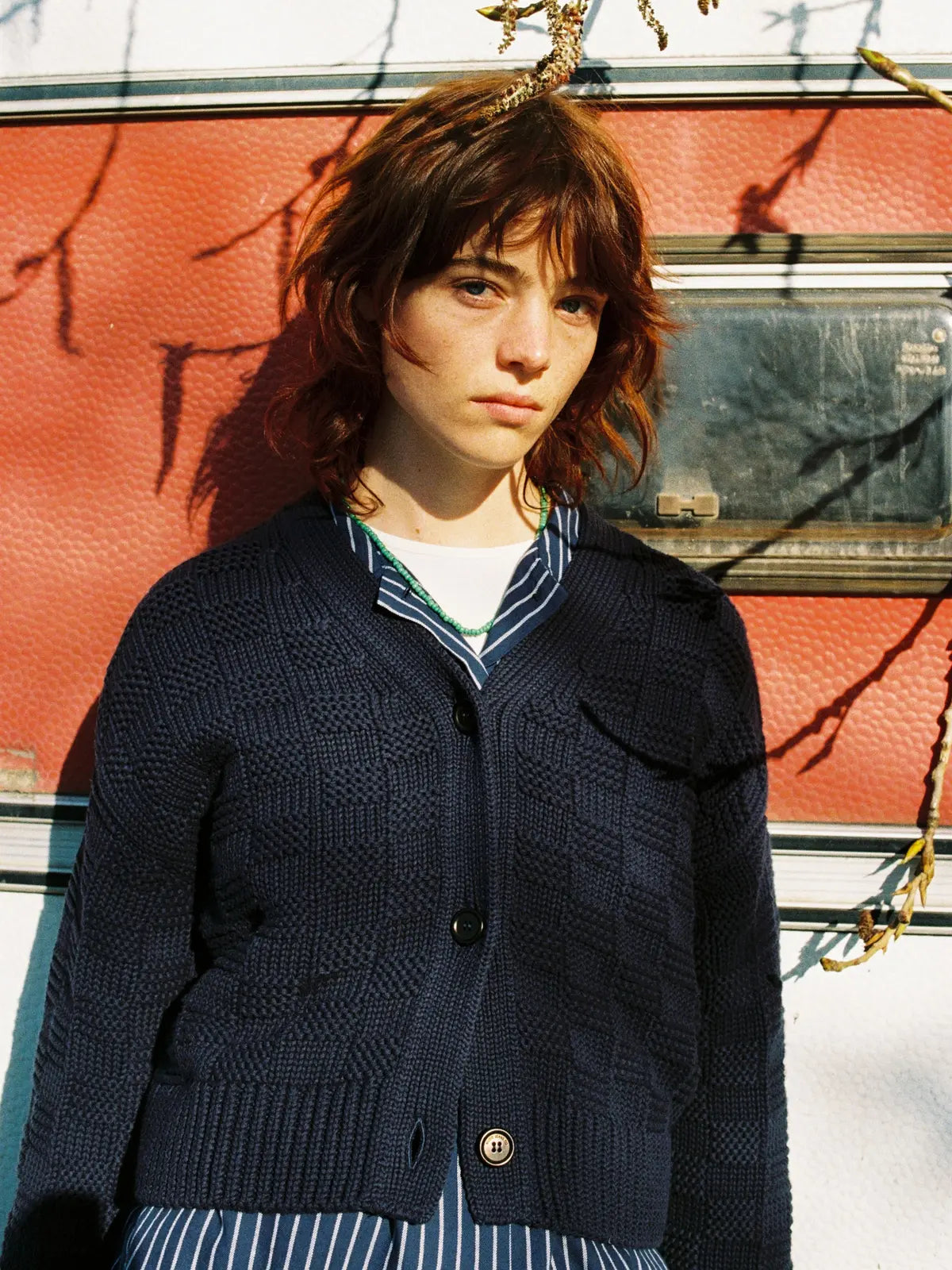 Karla Knitted Cardigan, Blueberry