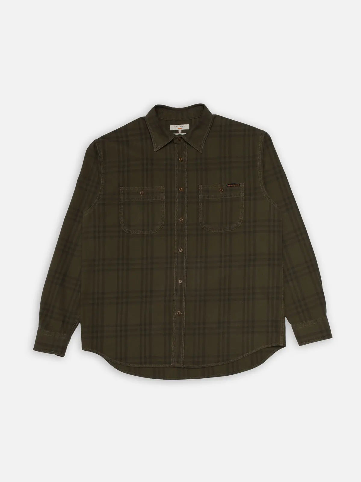 Julian Worker Plaid Check Shirt Olive