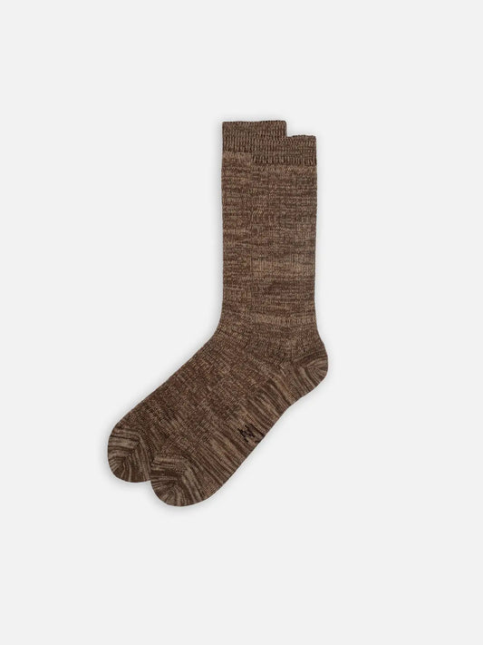 Rasmusson Mens Rib Socks Brownmelange