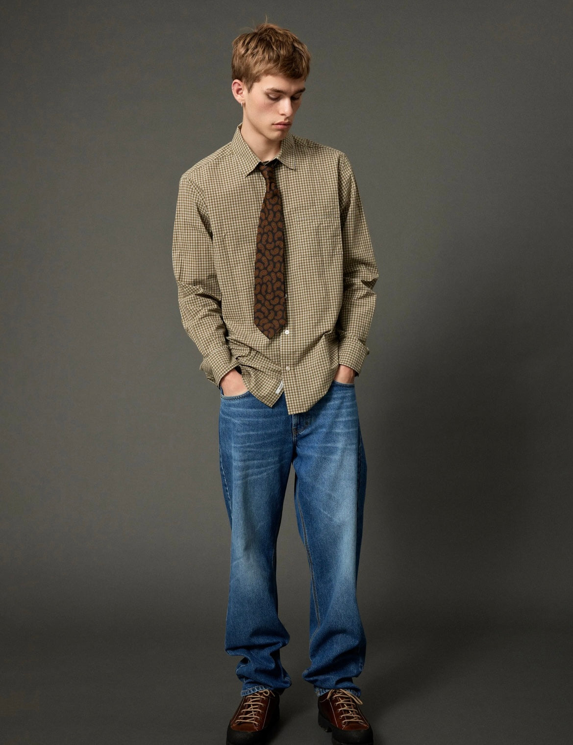 Maple Poplin Shirt, Army/Cloud