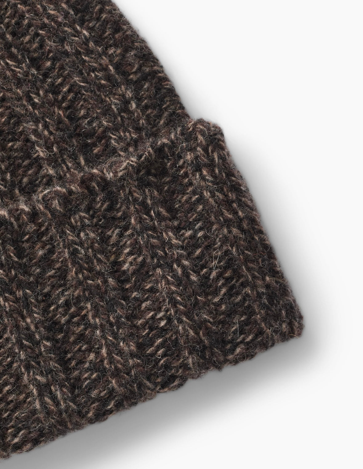 Relax Rib Puzzle Beanie, Brown