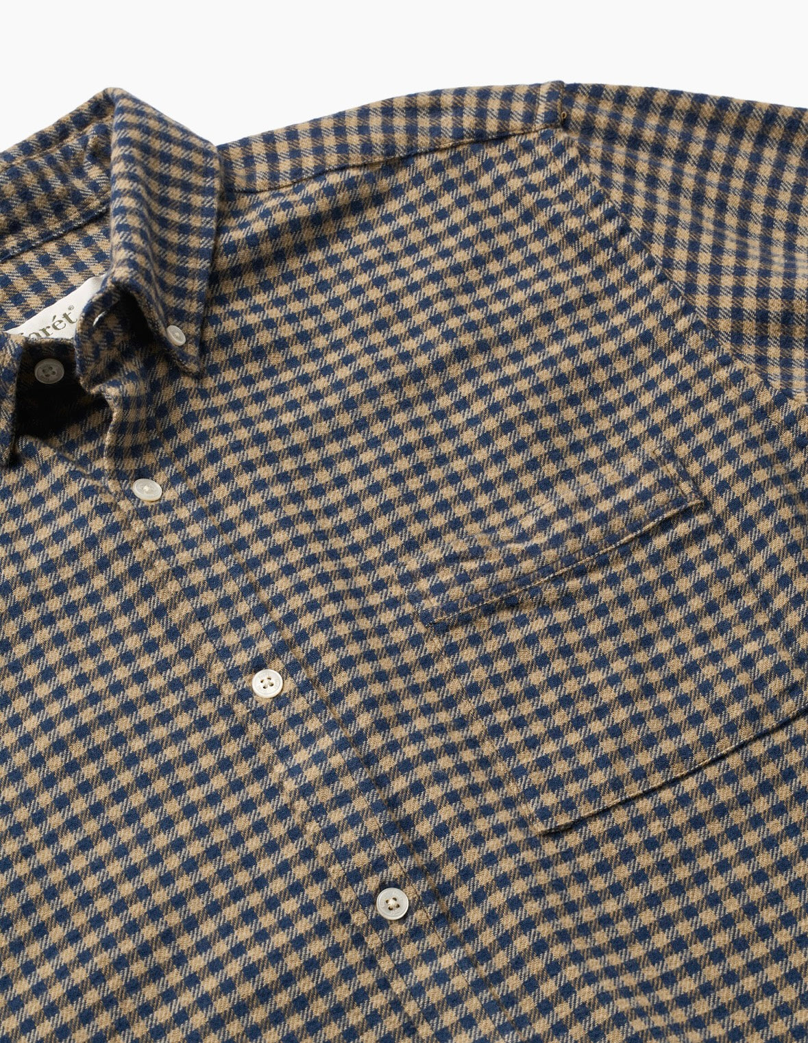 Creek Flannel Shirt, Burnt Khaki/Navy