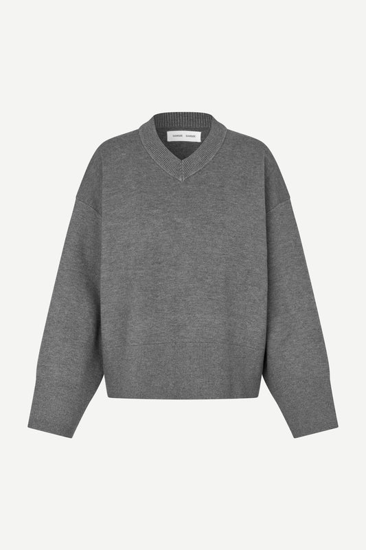 Salula V-neck Dark Grey, Samsoe Samsoe, Såininorden