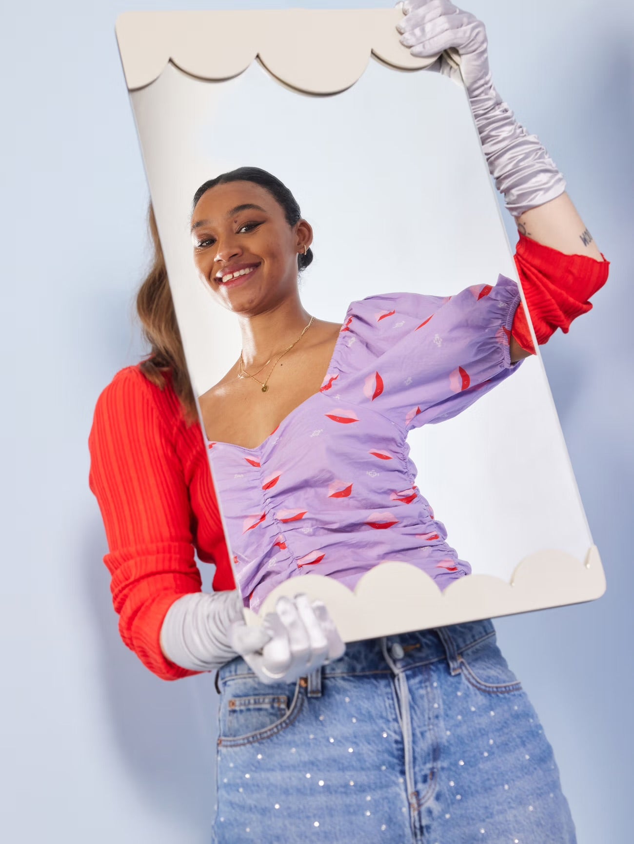 Spegel Bubbly S, Beige