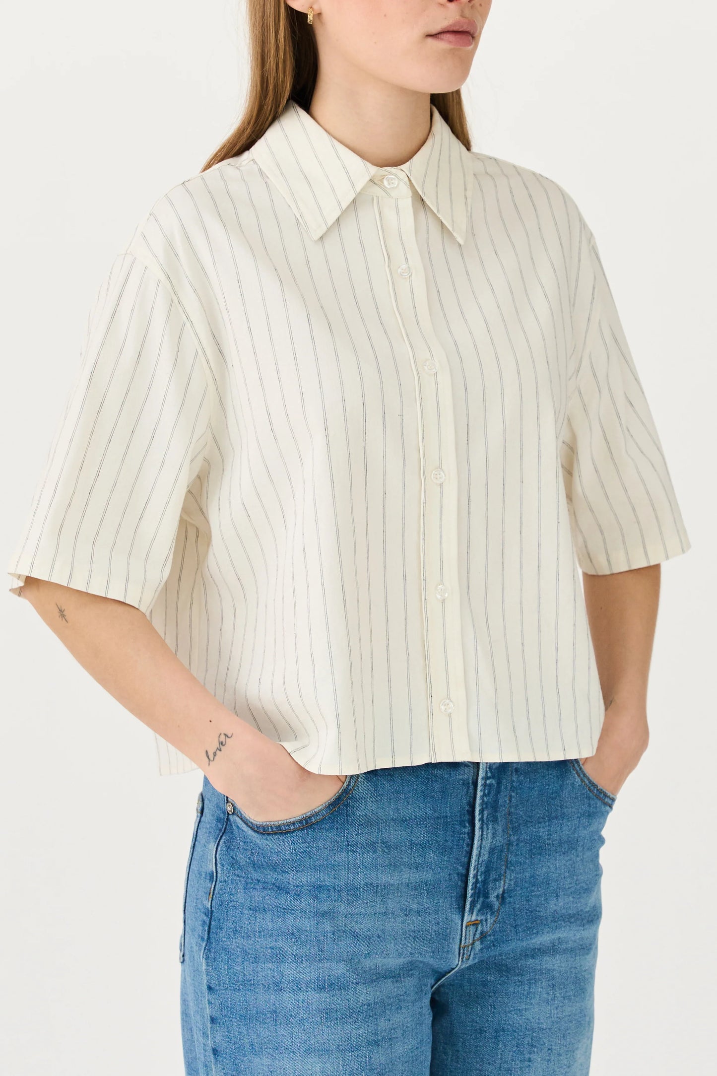 Carina Oversize Shirt, Ecru