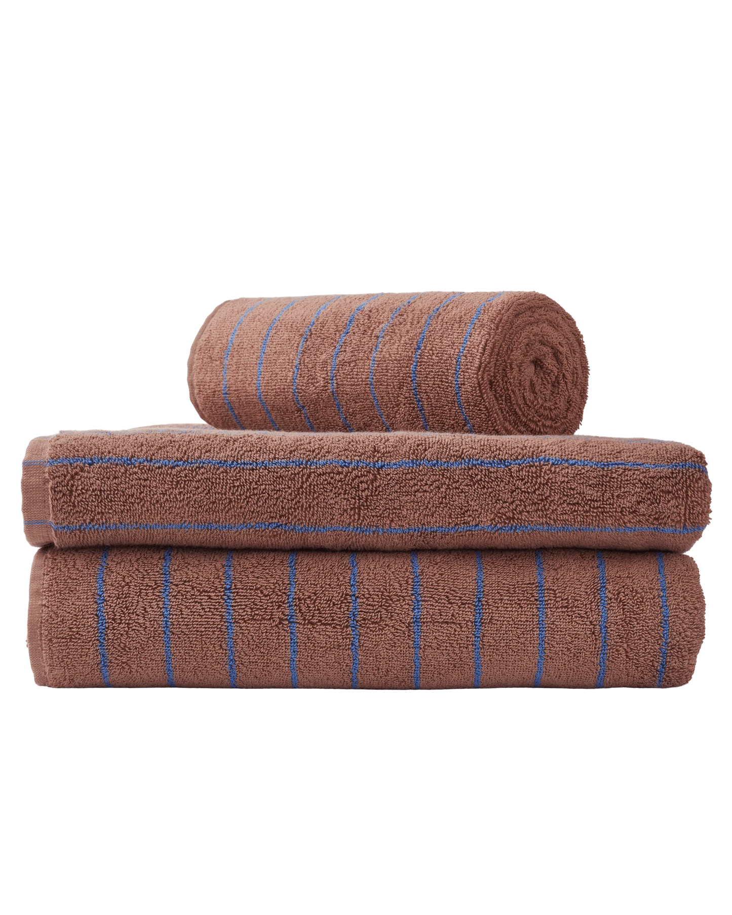 Naram Bath Towel, Camel & Ultramarine Blue