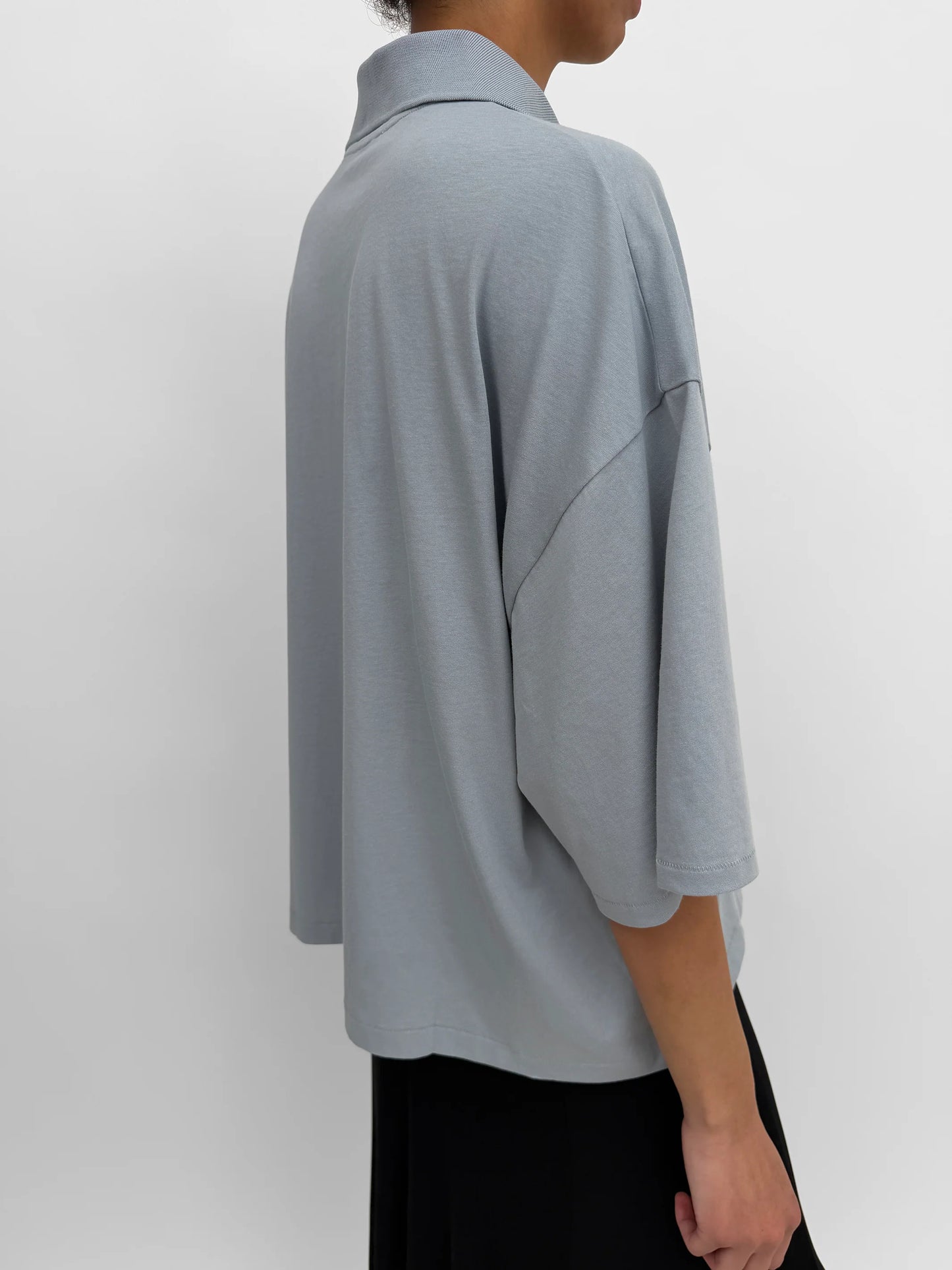 Bliss Oversized Polo Shirt, Pearl Blue