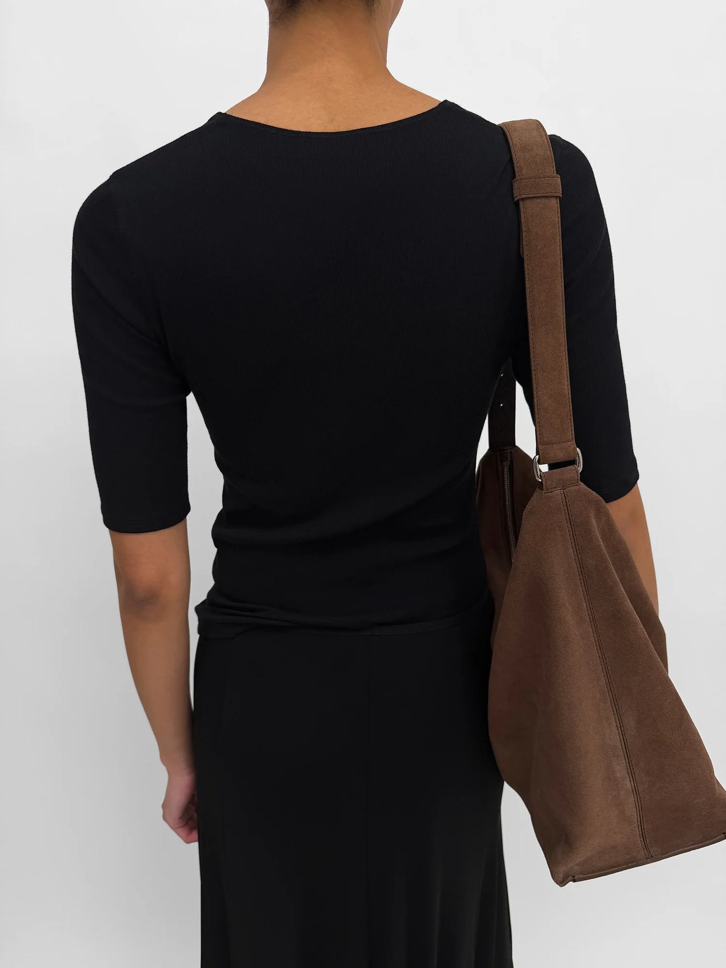 Kaia V-neck Tricot Top, Black