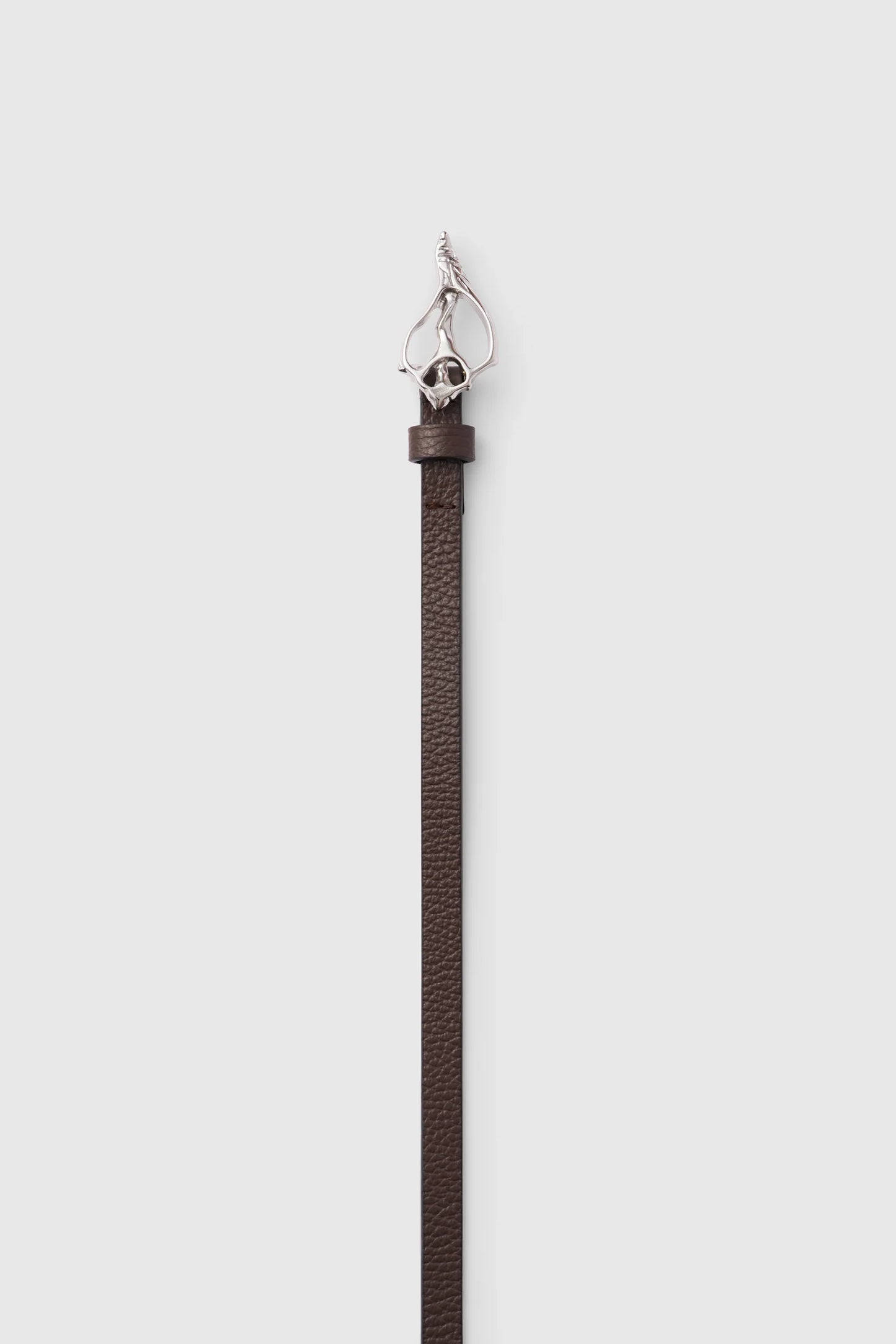 Petit Shell Pebble Belt, Dark Brown/Silver