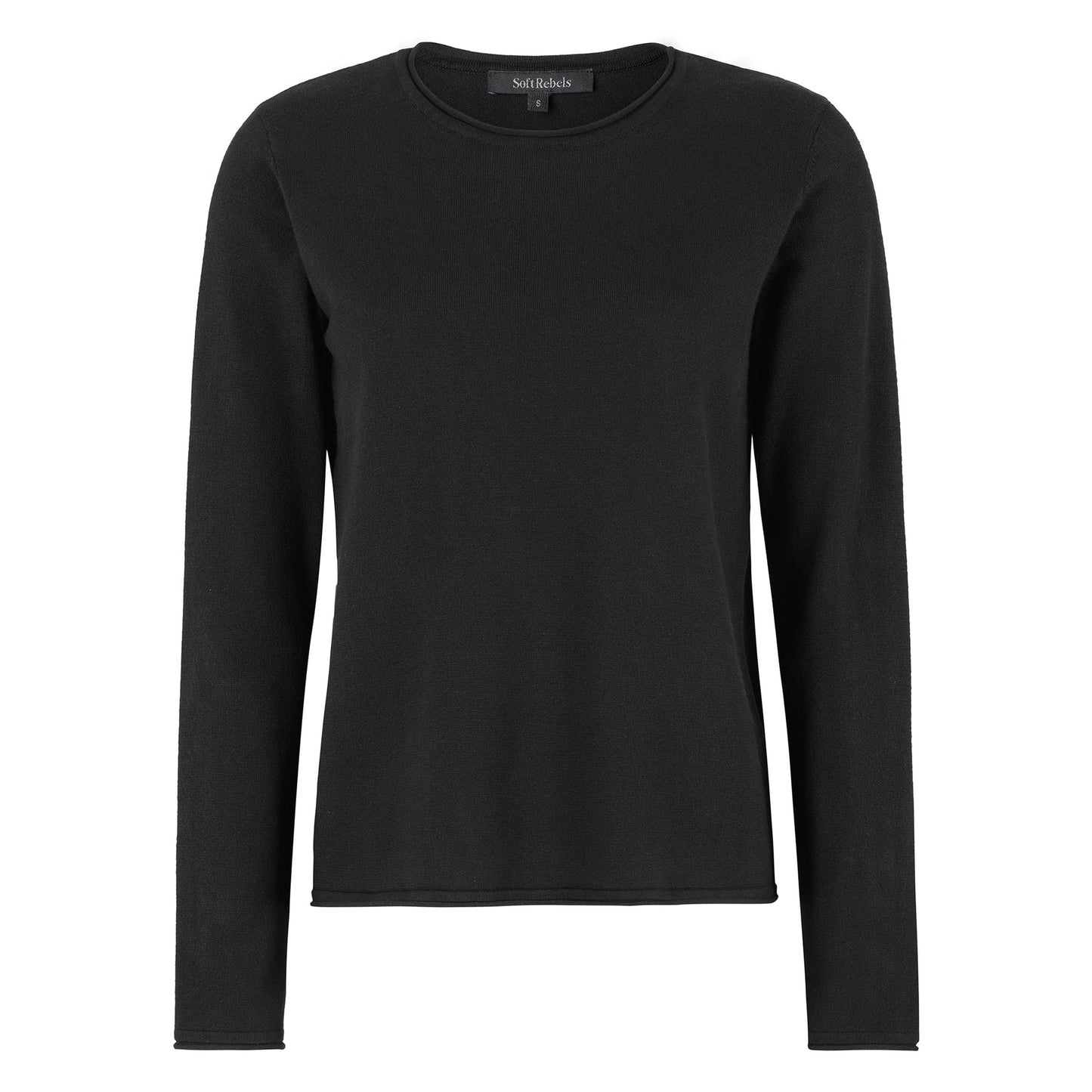 SRMarla O-Neck Roll Edge Knit, Black
