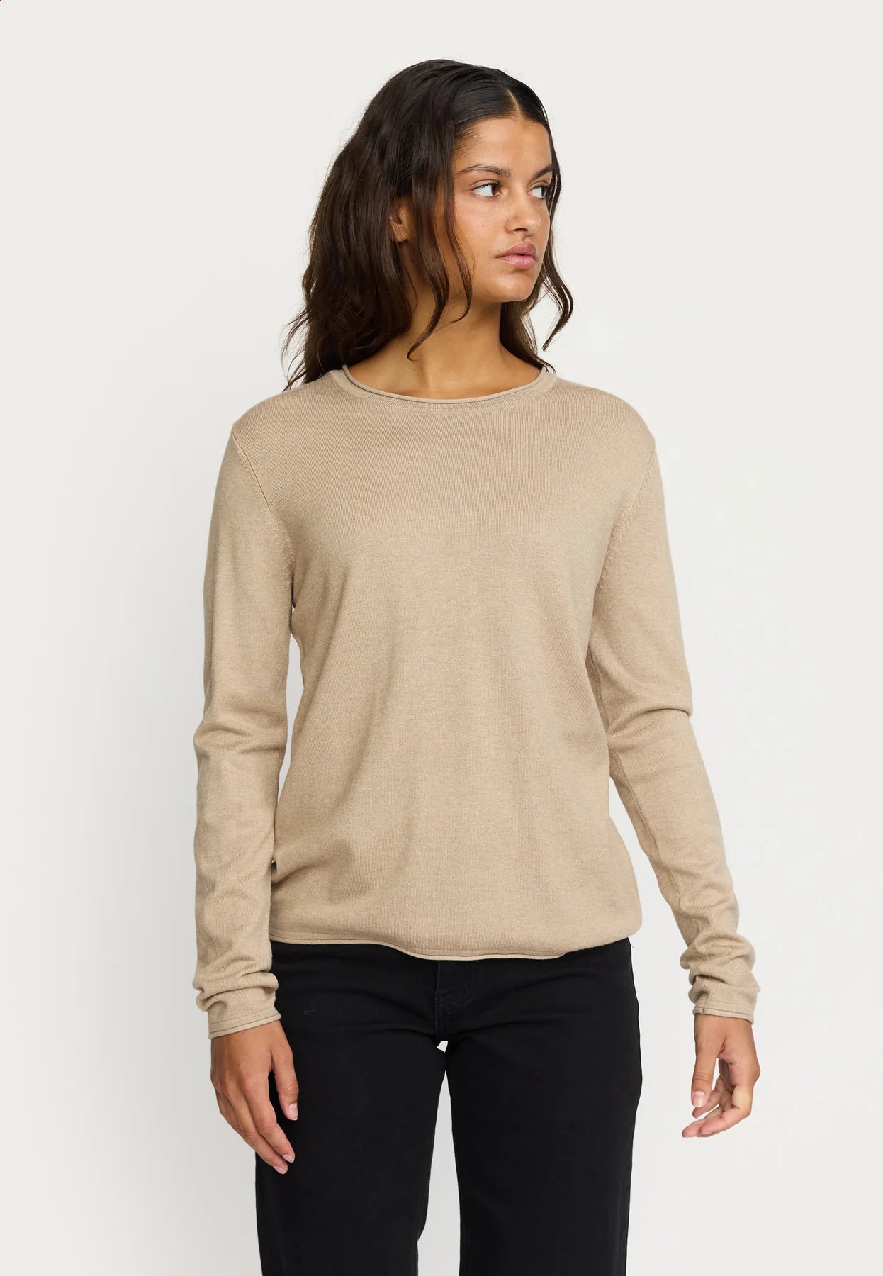 SRMarla O-Neck Roll Edge Knit, Nomad Melange