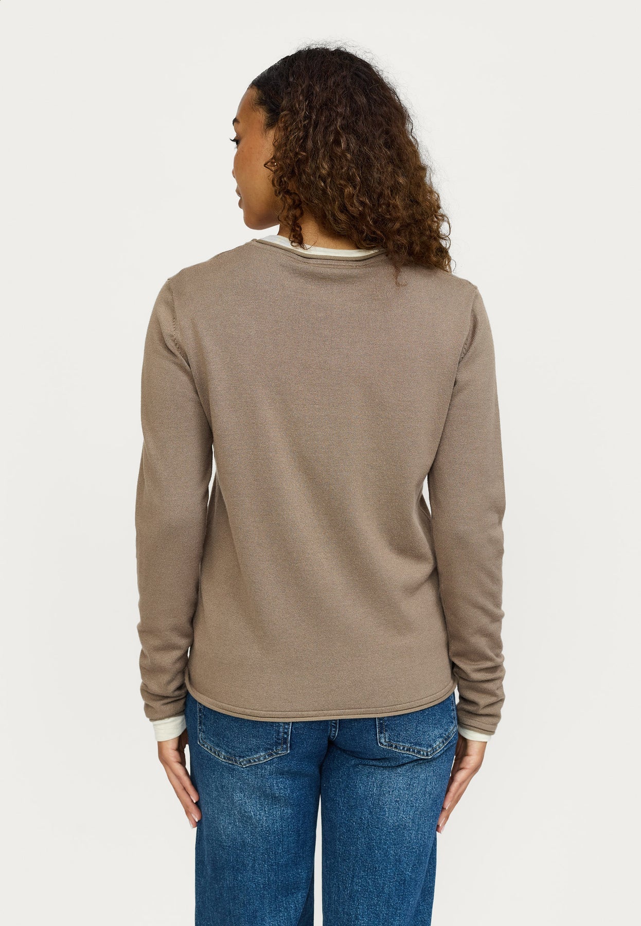 SRMarla O-neck Roll Edge Knit, Greige
