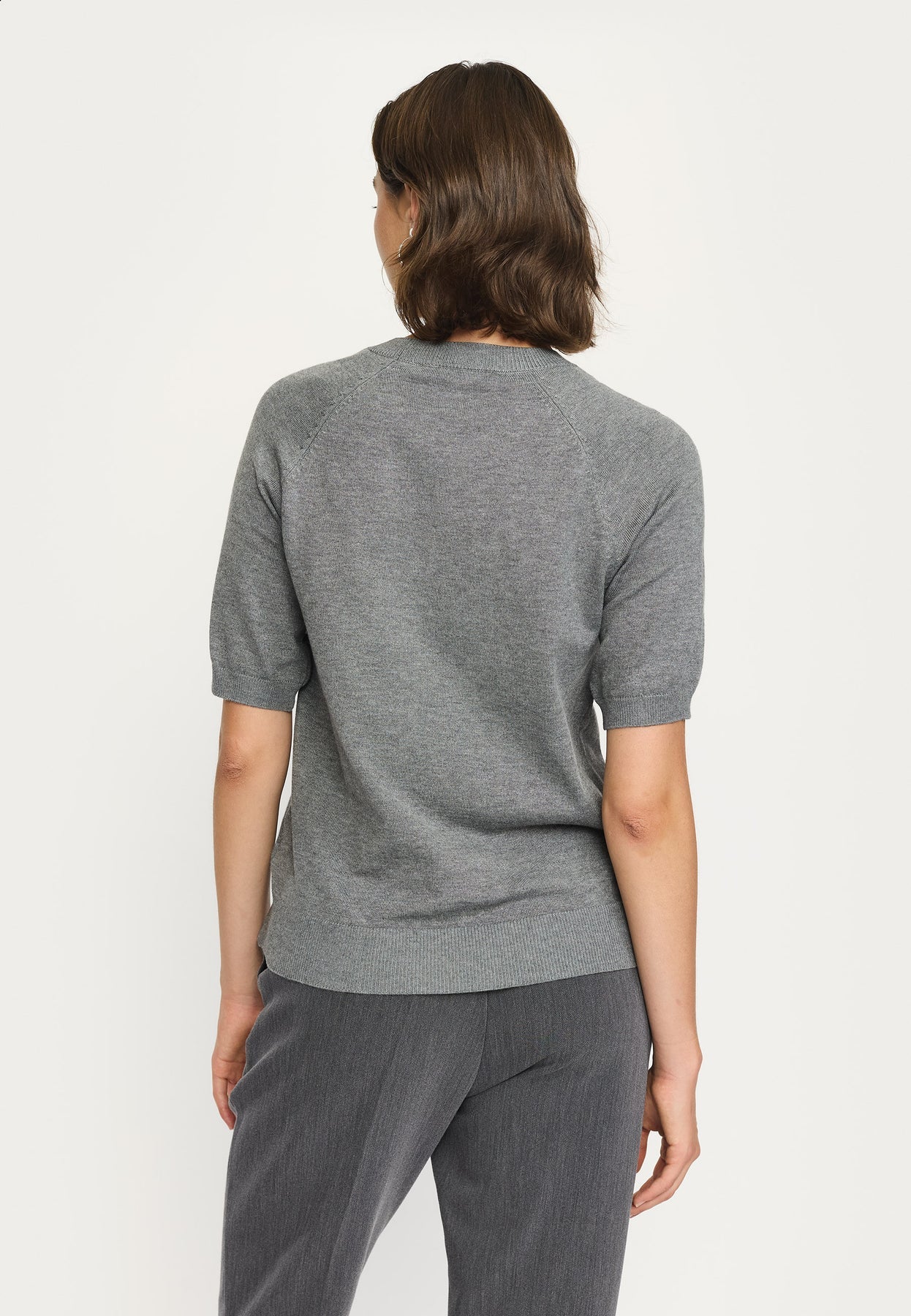 SRMarla SS O-neck Knit, Medium Grey Melange