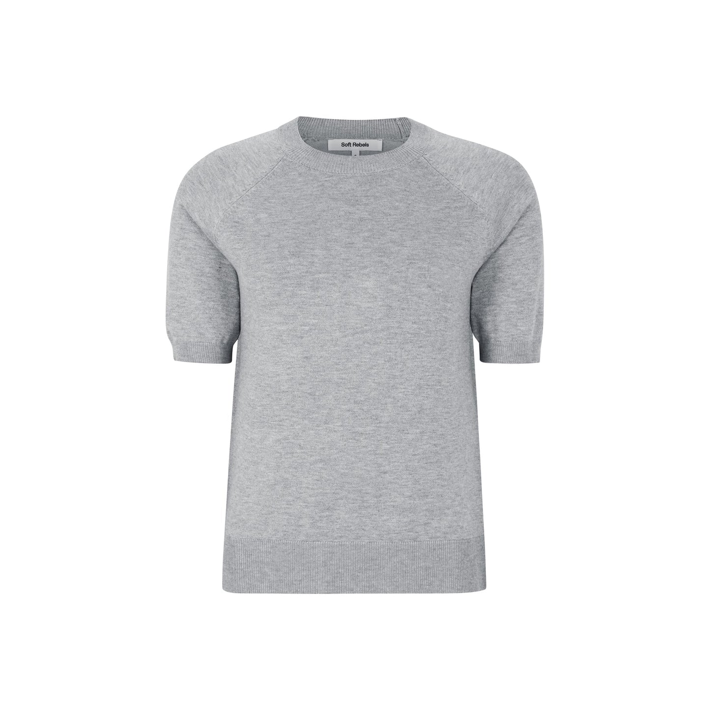 SRMarla SS O-neck Knit Light Grey Melange