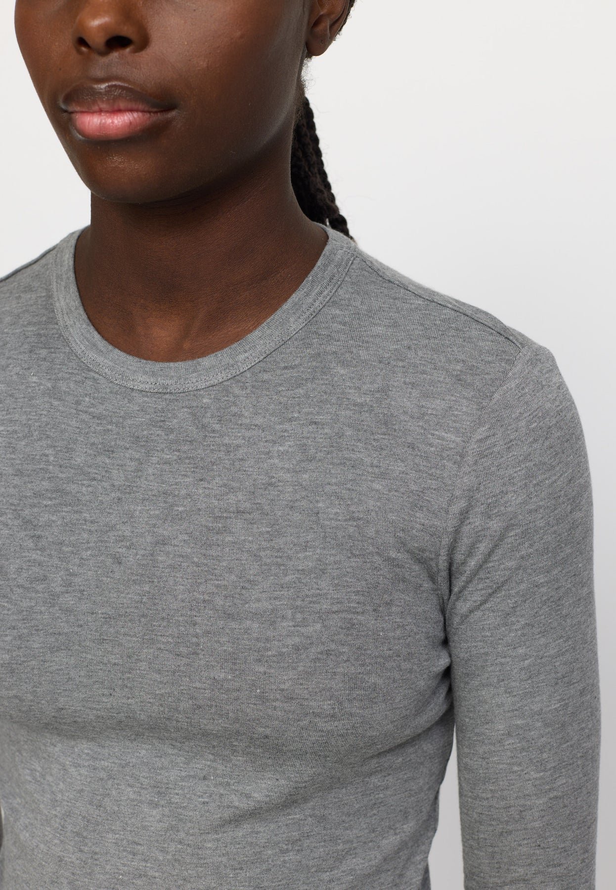 SRRoman O-neck, Medium Grey Melange