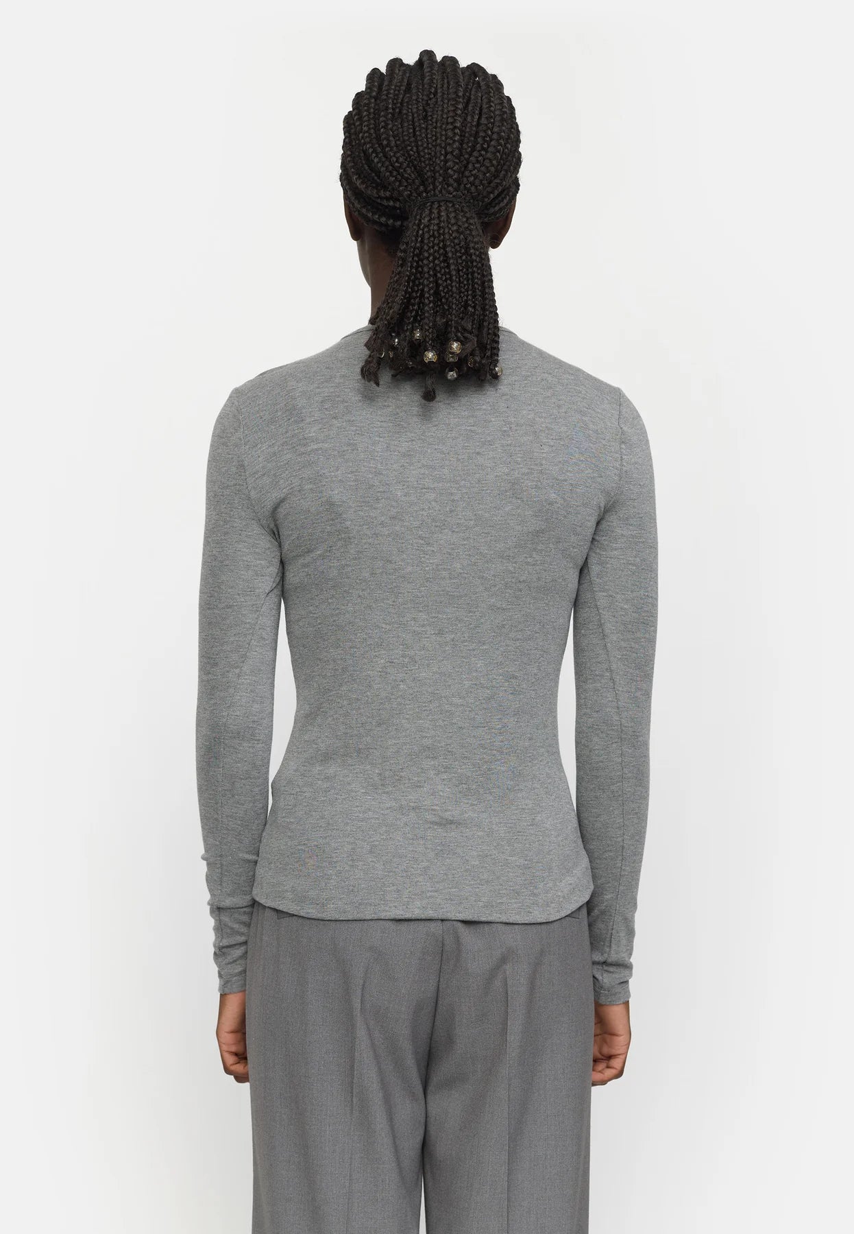 SRRoman O-neck, Medium Grey Melange