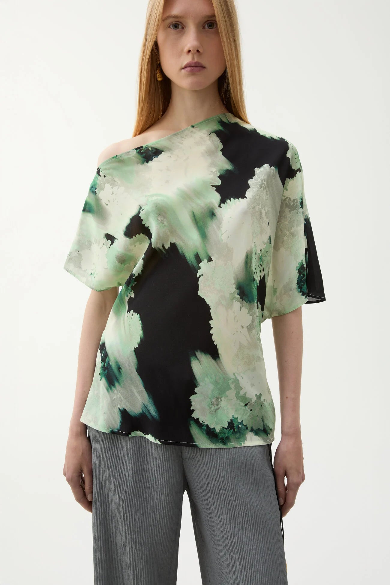 Bono Blouse Blurry Flower Green