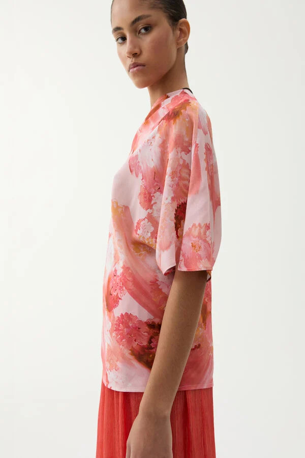 Bono Blouse, Blurry Flower Apricot