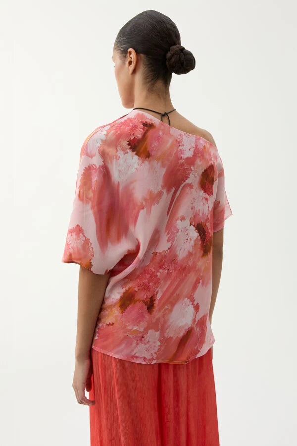 Bono Blouse, Blurry Flower Apricot