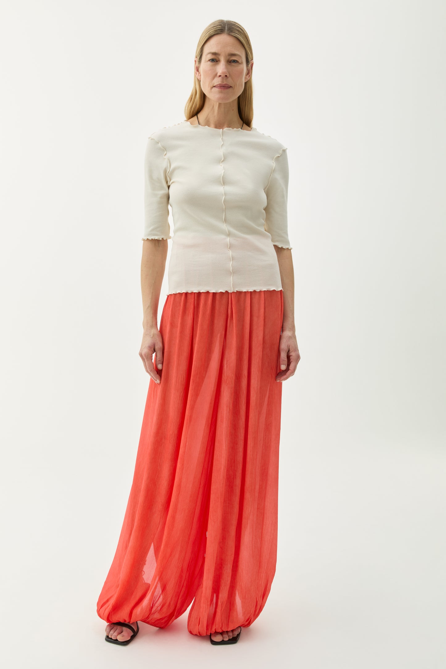 Samantha Rib Jersey Top, Off White